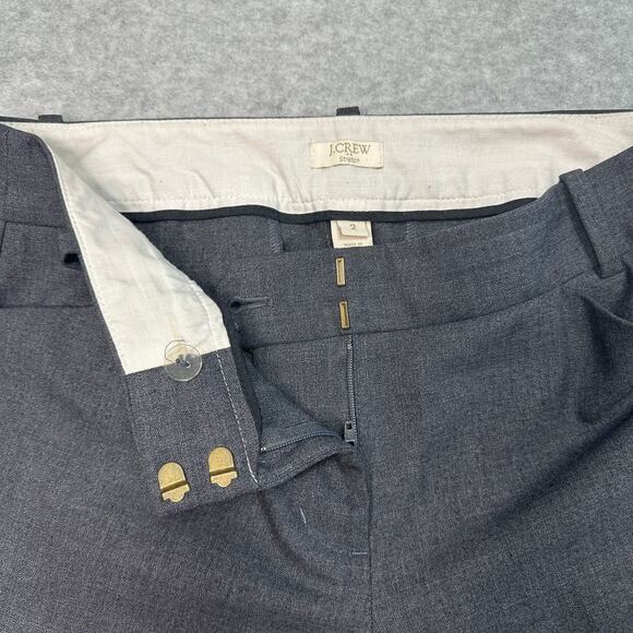 J.Crew Stretch Pants WMNS 2 HighRise Gray Straight Leg Wool Blend Office Trouser - Picture 3 of 11
